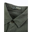 Men's Shirt Shirt Jacket Solid Color Turndown Gray Army Green Khaki Long Sleeve Outdoor Street Button-Down Tops Cotton Fashion Casual Breathable Comfortable / Summer / Spring / Summer
