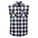Men's Shirt Shirt Jacket Plaid Turndown Wine Black / White Black / Gray Royal Blue Red Sleeveless Outdoor Street Button-Down Tops Fashion Casual Breathable Comfortable / Summer / Summer