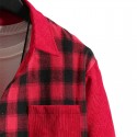 Men's Corduroy Shirt Shirt Jacket Check Turndown Black Red Brown Long Sleeve Print Daily Holiday Button-Down Tops Simple Casual Comfortable Pocket