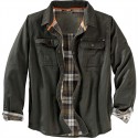 Men's Flannel Shirt Shirt Jacket Solid Color Turndown White Army Green Brown Long Sleeve Street Daily Button-Down Tops Fashion Casual Comfortable / Beach