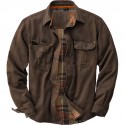Men's Flannel Shirt Shirt Jacket Solid Color Turndown White Army Green Brown Long Sleeve Street Daily Button-Down Tops Fashion Casual Comfortable / Beach