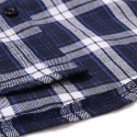 Men's Thick Shirt Shirt Jacket Plaid Hooded Navy Blue Long Sleeve Print Street Daily Button-Down Tops Casual Comfortable Pocket / Winter / Fall / Winter