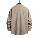 Men's Thick Shirt Shirt Jacket Check Turndown Khaki Brown Long Sleeve Print Daily Vacation Button-Down Tops Fashion Casual Comfortable / Winter / Fall / Winter