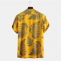 Men's Shirt Floral Collar Turndown Green Pink Yellow Light Blue Short Sleeve Print Normal Outdoor Street Button-Down Regular Fit Tops Polyester Fashion Casual Hawaiian Breathable / Summer / Washable
