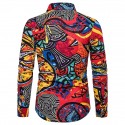 Men's Shirt Graphic Color Block Print Long Sleeve Regular Fit Fashion Tops Basic Purple Blushing Pink Wine
