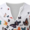 Men's Shirt Butterfly V Neck White Long Sleeve 3D Print Outdoor Street Print Tops Fashion Casual Comfortable / Summer / Spring / Summer