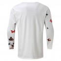 Men's Shirt Butterfly V Neck White Long Sleeve 3D Print Outdoor Street Print Tops Fashion Casual Comfortable / Summer / Spring / Summer