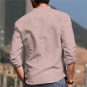Men's Shirt Geometry Stand Collar Pink Long Sleeve 3D Print Outdoor Casual Button-Down Print Tops Fashion Designer Casual Comfortable / Sports