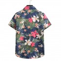 Men's Shirt Graphic Prints Button Down Collar Green Short Sleeve Print Vacation Beach Print Tops Fashion Hawaiian Beach