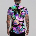 Men's Shirt Floral Turndown White Black Yellow Short Sleeve Print Outdoor Street Button-Down Print Tops Fashion Designer Casual Breathable / Summer / Spring / Summer