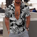 Men's Shirt Floral Turndown White Black Yellow Short Sleeve Print Outdoor Street Button-Down Print Tops Fashion Designer Casual Breathable / Summer / Spring / Summer