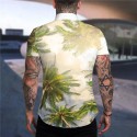 Men's Shirt Coconut Tree Turndown Green Short Sleeve Print Outdoor Street Button-Down Print Tops Fashion Designer Casual Hawaiian / Summer / Spring / Summer