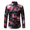 Men's Shirt Graphic Classic Collar White Black Long Sleeve Going out Club Print Tops Boho Streetwear / Summer / Summer / Beach