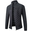 Men's Cardigan Jumper Knit Zipper Color Block Stand Collar Stylish Holiday Fall Winter Black Light gray XS S M / Long Sleeve / Machine wash / Unisex / Regular Fit / Long Sleeve