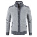 Men's Sweater Cardigan Jumper Knit Knitted Color Block Shirt Collar Stylish Casual Sport Daily Fall Winter Blue Light gray M L XL / Long Sleeve / Long Sleeve