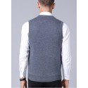 Men's Sweater Vest Jumper Knit Knitted Plaid V Neck Stylish Vintage Style Fall Winter Gray Wine S M L / Sleeveless / Sleeveless