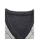 Men's Sweater Vest Jumper Knit Knitted Plaid V Neck Stylish Vintage Style Fall Winter Gray Wine S M L / Sleeveless / Sleeveless