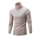 Men's Pullover Jumper Knit Retro Stylish Color Block Turtleneck Beaded Edge Sweaters Daily Holiday Winter White Black XS S M / Polyester / Elastic / Rib Fabrics / Long Sleeve / Machine wash
