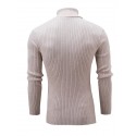 Men's Pullover Jumper Knit Retro Stylish Color Block Turtleneck Beaded Edge Sweaters Daily Holiday Winter White Black XS S M / Polyester / Elastic / Rib Fabrics / Long Sleeve / Machine wash