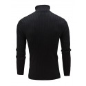Men's Pullover Jumper Knit Retro Stylish Color Block Turtleneck Beaded Edge Sweaters Daily Holiday Winter White Black XS S M / Polyester / Elastic / Rib Fabrics / Long Sleeve / Machine wash