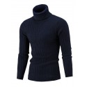 Men's Pullover Jumper Knit Retro Stylish Color Block Turtleneck Beaded Edge Sweaters Daily Holiday Winter White Black XS S M / Polyester / Elastic / Rib Fabrics / Long Sleeve / Machine wash
