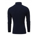 Men's Pullover Jumper Knit Retro Stylish Color Block Turtleneck Beaded Edge Sweaters Daily Holiday Winter White Black XS S M / Polyester / Elastic / Rib Fabrics / Long Sleeve / Machine wash