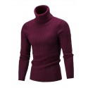 Men's Pullover Jumper Knit Retro Stylish Color Block Turtleneck Beaded Edge Sweaters Daily Holiday Winter White Black XS S M / Polyester / Elastic / Rib Fabrics / Long Sleeve / Machine wash