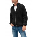 Men's Cardigan Jumper Knit Knitted Solid Color Stand Collar Stylish Vintage Style Daily Fall Winter White Black M L XL / Long Sleeve / Long Sleeve