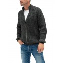 Men's Cardigan Jumper Knit Knitted Solid Color Stand Collar Stylish Vintage Style Daily Fall Winter White Black M L XL / Long Sleeve / Long Sleeve