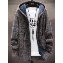 Men's Sweater Cardigan Jumper Knit Knitted Solid Color Hooded Stylish Home Daily Fall Winter Blue Gray M L XL / Long Sleeve / Long Sleeve