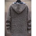 Men's Sweater Cardigan Jumper Knit Knitted Solid Color Hooded Stylish Home Daily Fall Winter Blue Gray M L XL / Long Sleeve / Long Sleeve