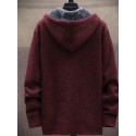 Men's Sweater Cardigan Jumper Knit Knitted Solid Color Hooded Stylish Home Daily Fall Winter Blue Gray M L XL / Long Sleeve / Long Sleeve