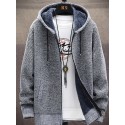 Men's Sweater Cardigan Jumper Knit Knitted Solid Color Hooded Stylish Home Daily Fall Winter Blue Gray M L XL / Long Sleeve / Long Sleeve