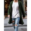 Men's Cardigan Sweater Jumper Crochet Knit Tunic Knitted Solid Color Open Front Basic Casual Daily Holiday Fall Winter Black Blue S M L / Long Sleeve