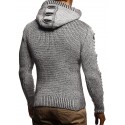 Men's Cardigan Sweater Jumper Chunky Knit Pocket Knitted Solid Color Hooded Stylish Basic Daily Holiday Fall Winter White Black S M L / Long Sleeve / Long Sleeve / Weekend