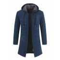Men's Sweater Cardigan Jumper Knit Knitted Solid Color Hooded Stylish Casual Home Daily Fall Winter Blue Gray M L XL / Long Sleeve / Long Sleeve
