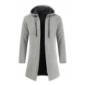 Men's Sweater Cardigan Jumper Knit Knitted Solid Color Hooded Stylish Casual Home Daily Fall Winter Blue Gray M L XL / Long Sleeve / Long Sleeve
