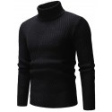 Men's Pullover Jumper Knit Knitted Solid Color Turtleneck Stylish Casual Daily Fall Winter Black Beige S M L / Long Sleeve / Long Sleeve
