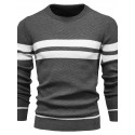 Men's Sweater Pullover Jumper Knit Knitted Striped Crew Neck Stylish Home Daily Fall Winter Black Blue M L XL / Long Sleeve / Long Sleeve