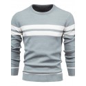 Men's Sweater Pullover Jumper Knit Knitted Striped Crew Neck Stylish Home Daily Fall Winter Black Blue M L XL / Long Sleeve / Long Sleeve