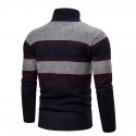 Men's Sweater Cardigan Jumper Knit Knitted Striped Stand Collar Stylish Casual Sport Daily Fall Winter Blue Camel M L XL / Long Sleeve / Long Sleeve