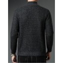 Men's Cardigan Jumper Knit Knitted Solid Color Stand Collar Stylish Casual Home Daily Winter Black Blue XS S M / Long Sleeve / Long Sleeve