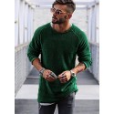 Men's Pullover Jumper Knit Regular Solid Colored Crew Neck Sweaters Daily Raglan Sleeves Green White M L XL / Long Sleeve / Long Sleeve