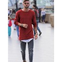Men's Pullover Jumper Knit Regular Solid Colored Crew Neck Sweaters Daily Raglan Sleeves Green White M L XL / Long Sleeve / Long Sleeve