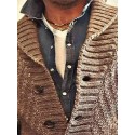 Men's Cardigan Jumper Knit Knitted Solid Color V Neck Stylish Vintage Style Daily Wear Fall Winter Brown M L XL / Long Sleeve / Long Sleeve