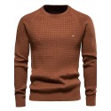 Men's Pullover Sweater Jumper Waffle Knit Cropped Knitted Solid Color Crew Neck Stylish Basic Daily Holiday Fall Winter Blue Gray S M L / Cotton / Long Sleeve / Long Sleeve / Weekend