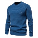 Men's Pullover Sweater Jumper Waffle Knit Cropped Knitted Solid Color Crew Neck Stylish Basic Daily Holiday Fall Winter Blue Gray S M L / Cotton / Long Sleeve / Long Sleeve / Weekend