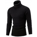 Men's Sweater Pullover Jumper Knit Knitted Braided Solid Color Turtleneck Vintage Style Soft Home Daily Fall White Black S M L / Acrylic / Rib Fabrics / Long Sleeve / Hand wash / Unisex