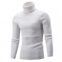 Men's Sweater Pullover Jumper Knit Knitted Braided Solid Color Turtleneck Vintage Style Soft Home Daily Fall White Black S M L / Acrylic / Rib Fabrics / Long Sleeve / Hand wash / Unisex