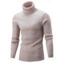 Men's Sweater Pullover Jumper Knit Knitted Braided Solid Color Turtleneck Vintage Style Soft Home Daily Fall White Black S M L / Acrylic / Rib Fabrics / Long Sleeve / Hand wash / Unisex